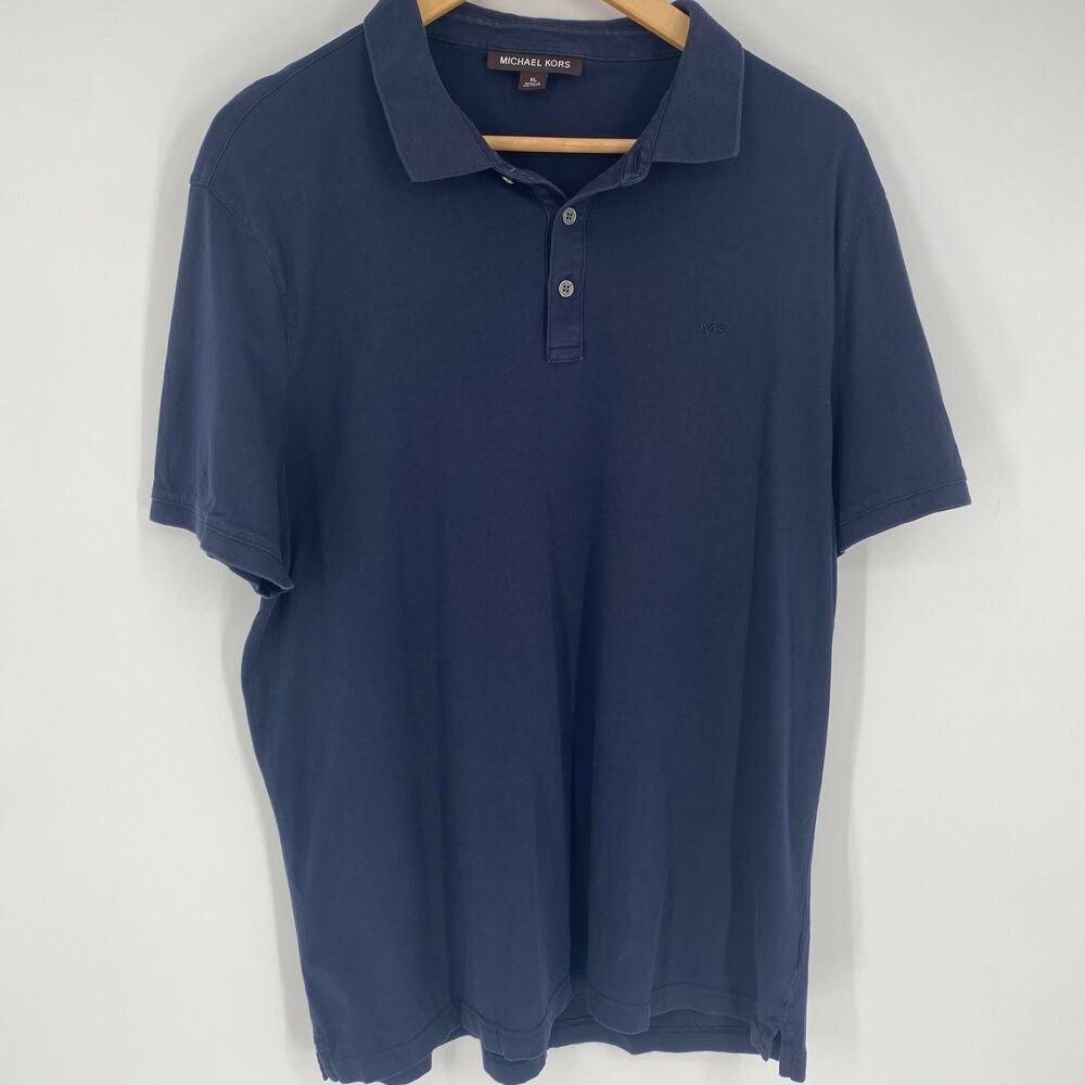 Michael Kors Polo Men’s XL Navy Cotton Classic Traditional Office Casual